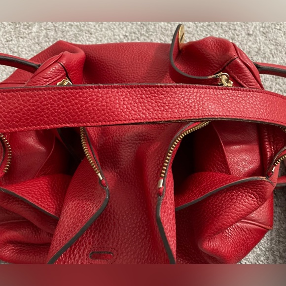 HERMÈS Lindy Lock Red Taurillon Clemence Leather Gold Handbag - Picture 10 of 14